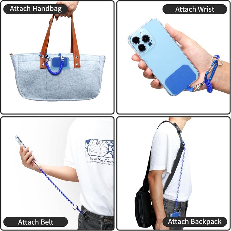 HOTEMIA Phone Lanyard - Anti Theft & Drop Protection for iPhone, Most Cell Phones - Black & Blue - Image 3